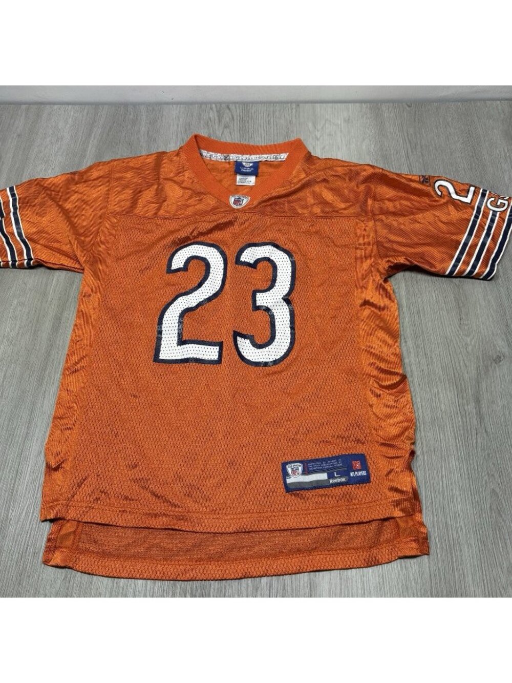 Reebok On Field Devin Hester #23 Chicago Bears Orange Jersey Youth Large
